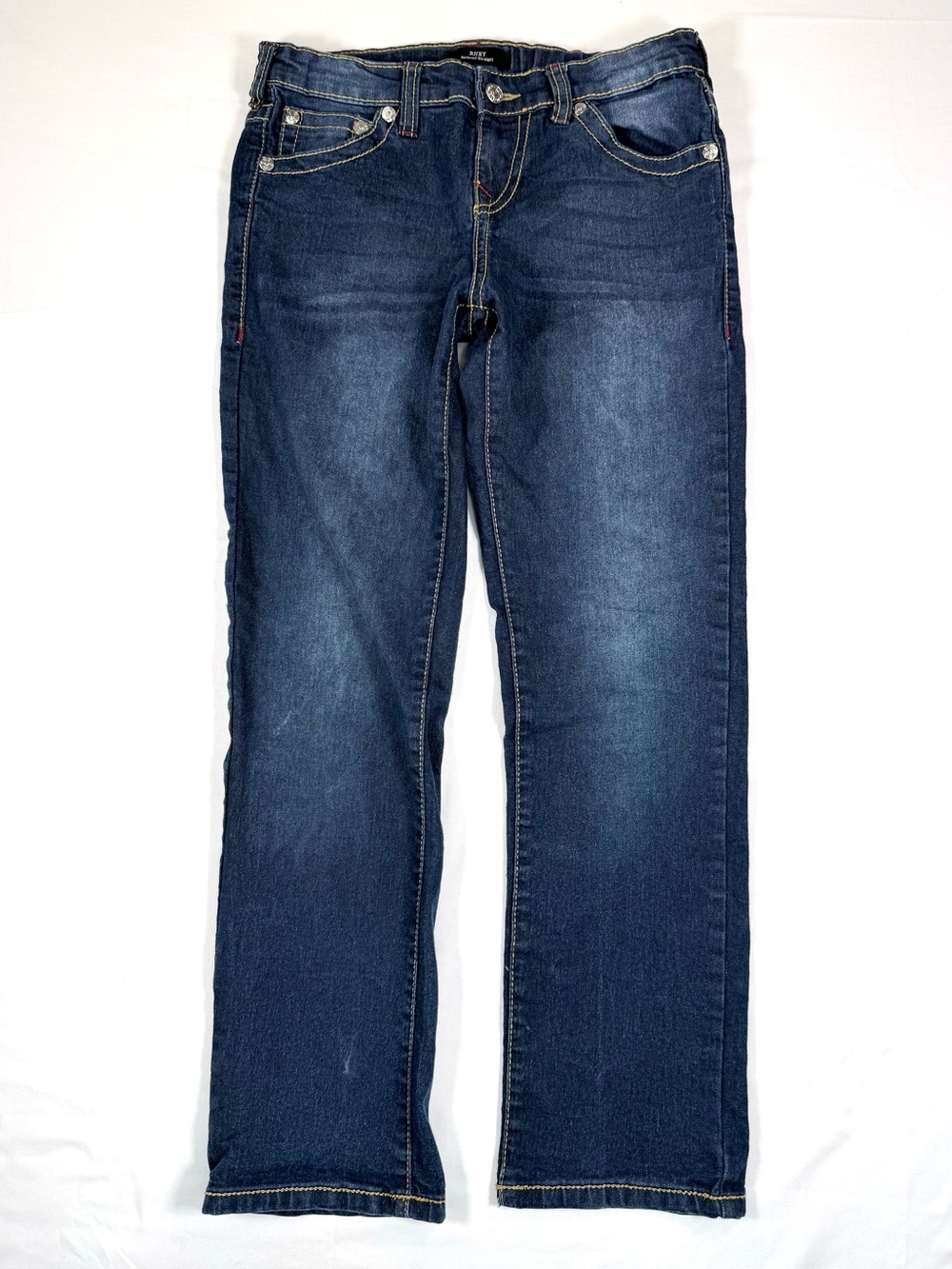 TRUE RELIGION Boys Ricky Relaxed Straight Jeans 14 Y2K Western Cowboy Rodeo